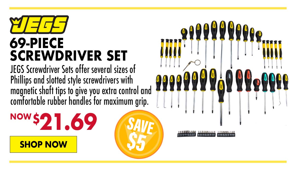JEGS 69-Piece Screwdriver Set - Now $21.69
