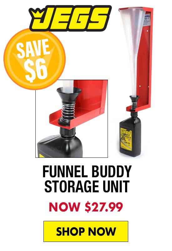 JEGS Funnel Buddy Storage Unit - Now $27.99