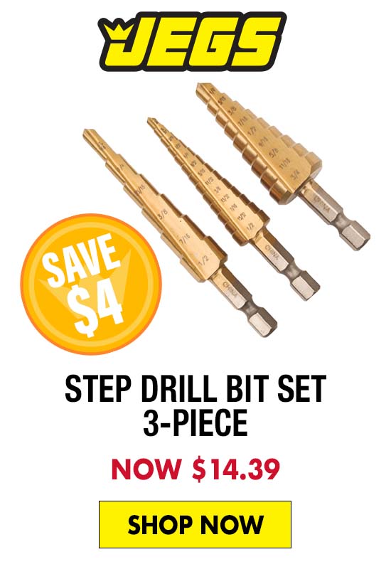 JEGS Step Drill Bit Set 3-Piece - Now $14.39