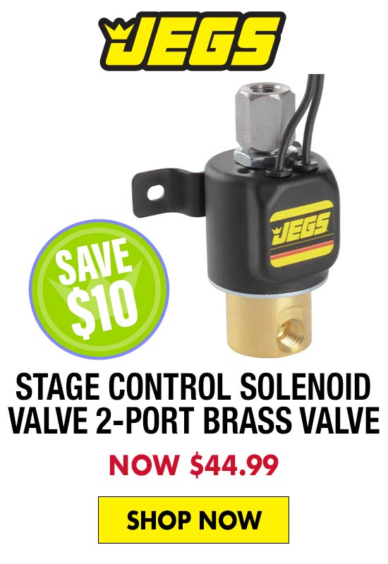 JEGS Stage Control Solenoid Valve 2-Port Brass Valve - Now $44.99