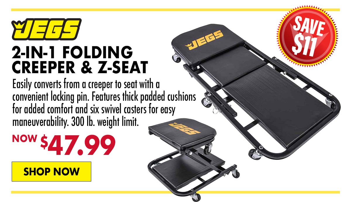 JEGS 2-in-1 Folding Creeper & Z-Seat - Now $47.99