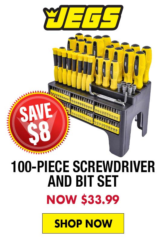 JEGS 100-Piece Screwdriver and Bit Set - Now $33.99