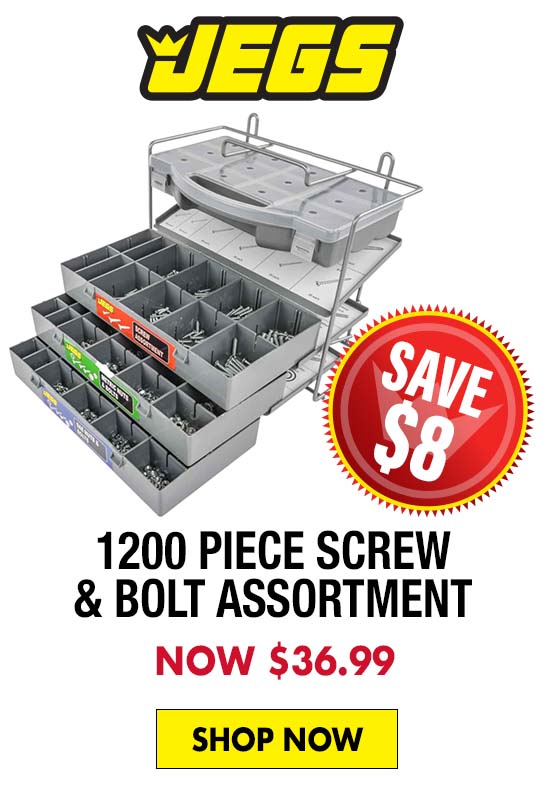 JEGS 1200 piece Screw & Bolt Assortment - Now $36.99
