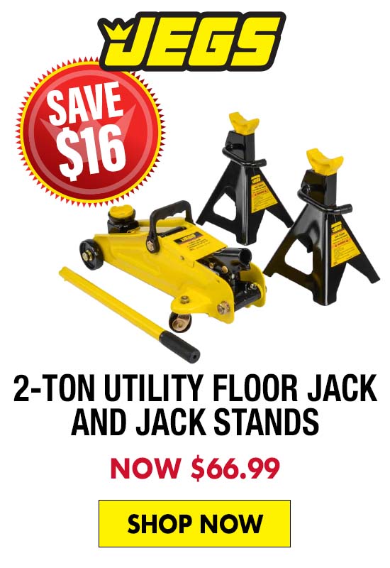 JEGS 2-Ton Utility Floor Jack and Jack Stands - Now $66.99