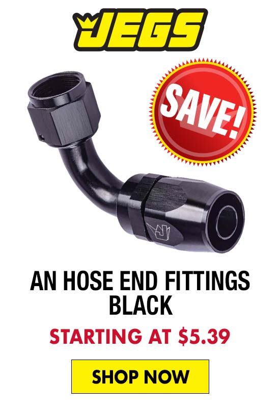 JEGS AN Hose End Fittings - Black - Starting at $5.39