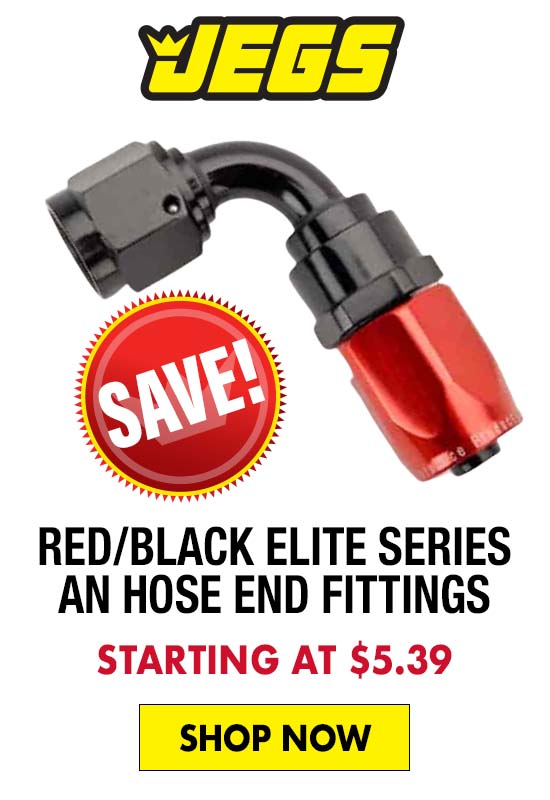 JEGS Red/Black Elite Series AN Hose End Fittings - Starting at $5.39