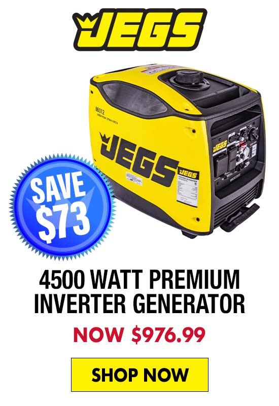 JEGS 4500 Watt Premium Inverter Generator Quiet 64bd Operation - Now $976.99
