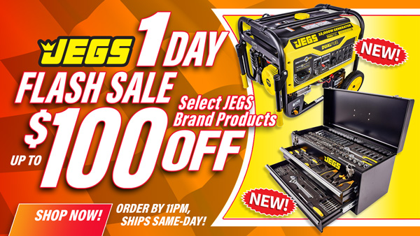 JEGS 1-Day Flash Sale - Up to $100 Off Select JEGS Brand Products