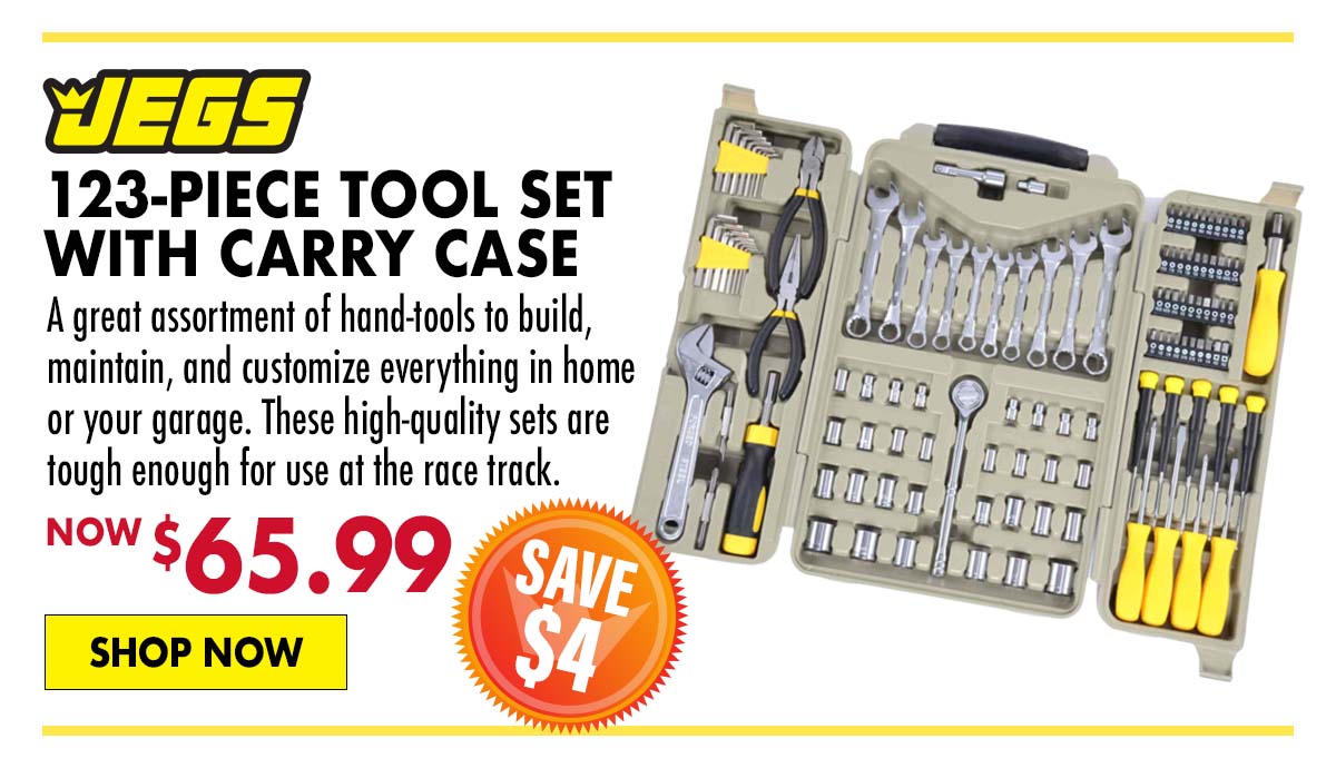 JEGS 123-Piece Tool Set with Carry Case - Now $65.99