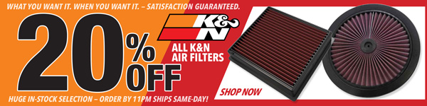 Save 20% off All K&N Air Filters