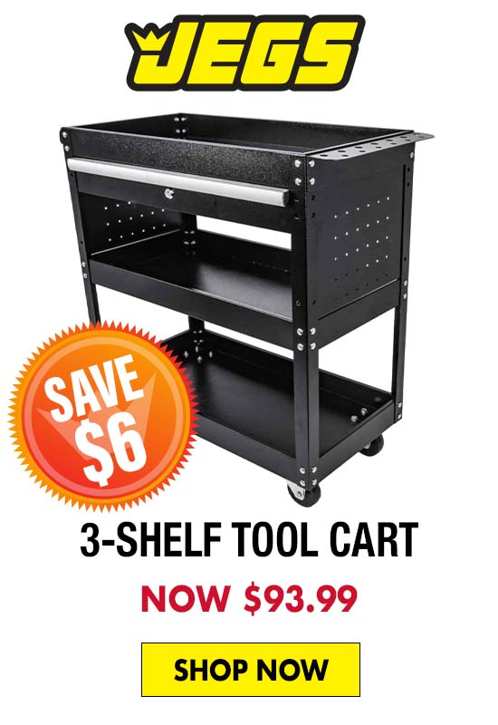 JEGS 3-Shelf Tool Cart - Now $93.99