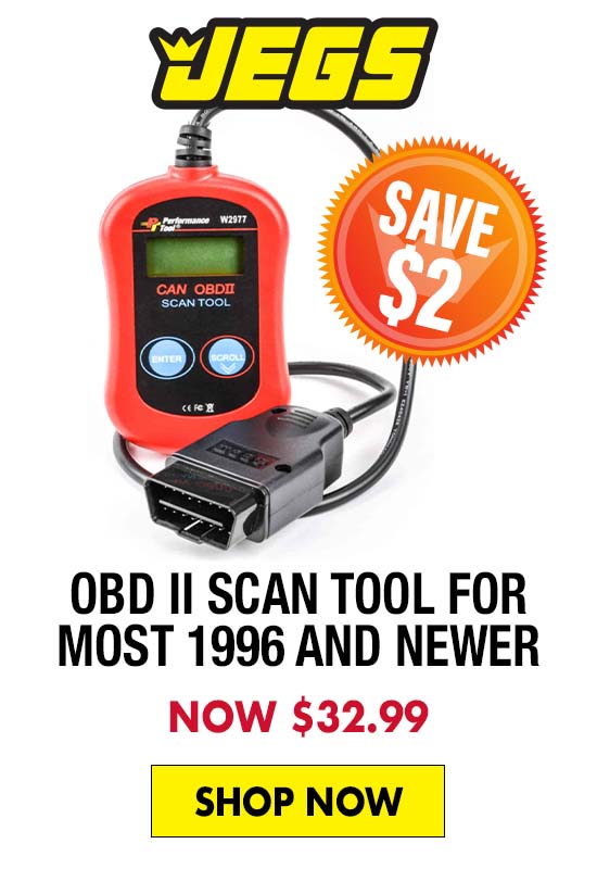 JEGS OBD II Scan Tool for Most 1996 and Newer OBD II & CAN - Now $32.99