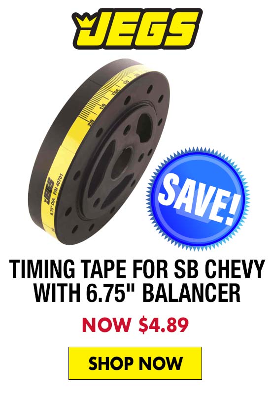 JEGS Timing Tape for SB Chevy with 6.75" Balancer - Now $4.89