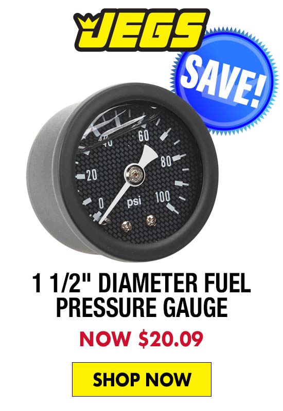 JEGS 1 1/2" Diameter Fuel Pressure Gauge - Now $20.09