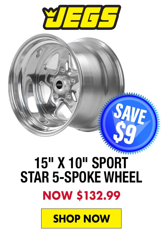 JEGS 15" x 10" Sport Star 5-Spoke Wheel - Now $132.99