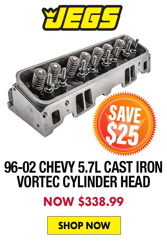 JEGS 1996-2002 Chevy 5.7L Cast Iron Vortec Cylinder Head - Now $338.99