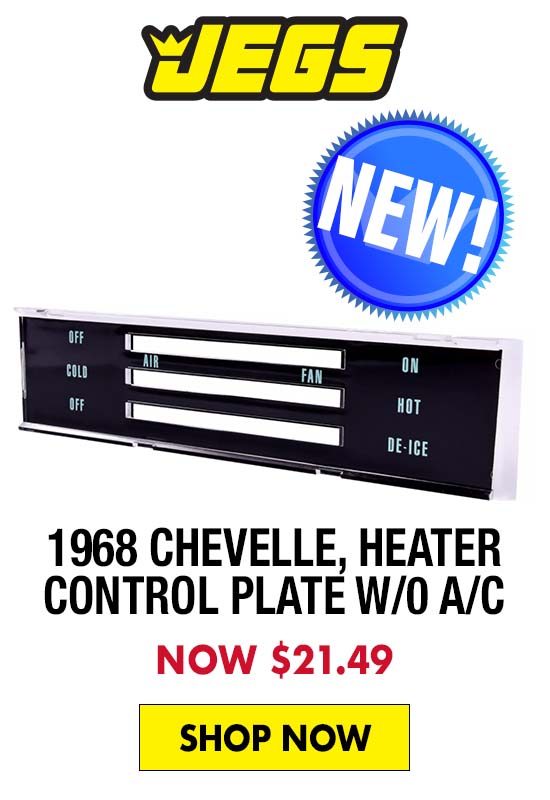 JEGS 1968 Chevelle, El Camino Heater Control Cover Plate without A/C - Now $21.49