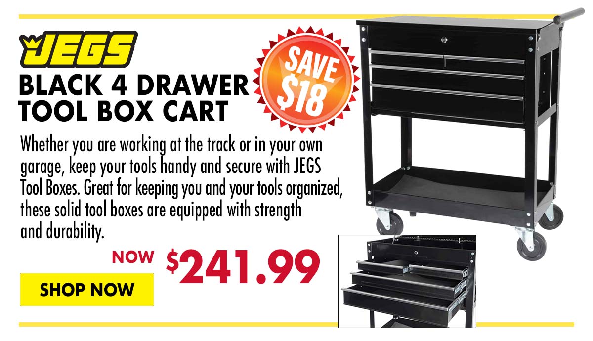 JEGS Black 4 Drawer Tool Box Cart - Now $241.99
