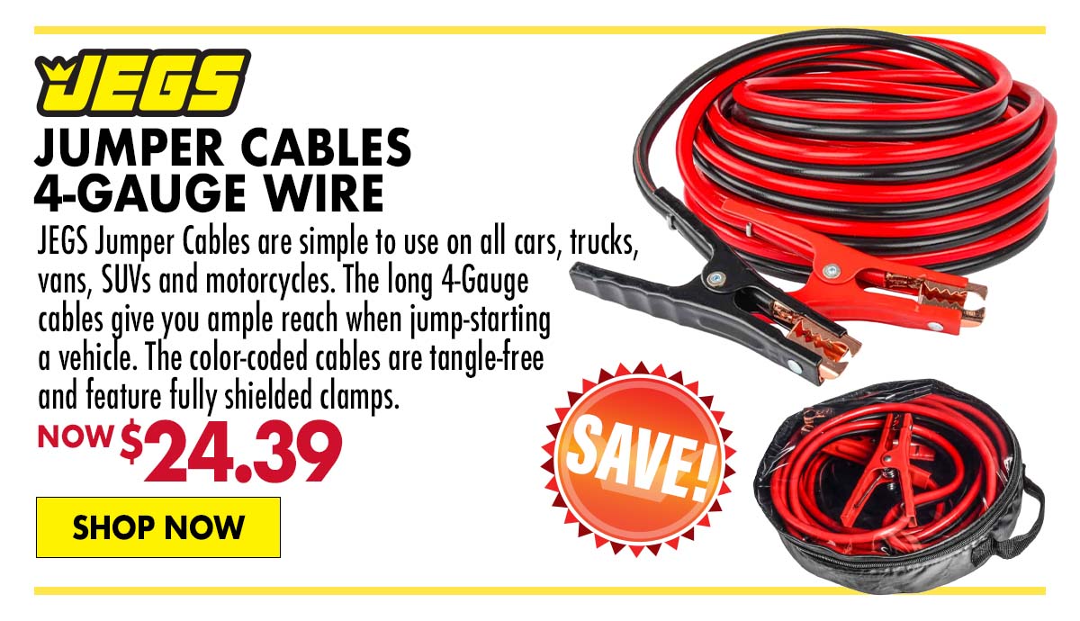 JEGS Jumper Cables 4-Gauge Wire - Now $24.39