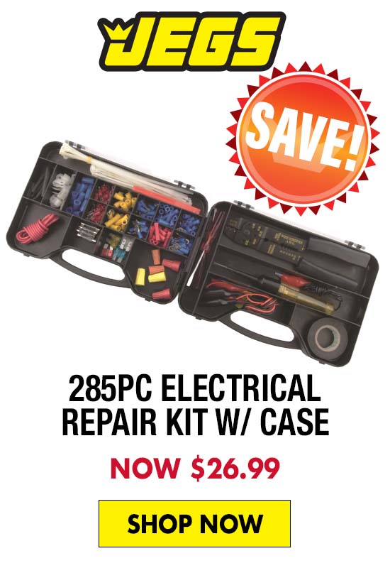 JEGS 285pc Electrical Repair Kit w/Case - Now $26.99
