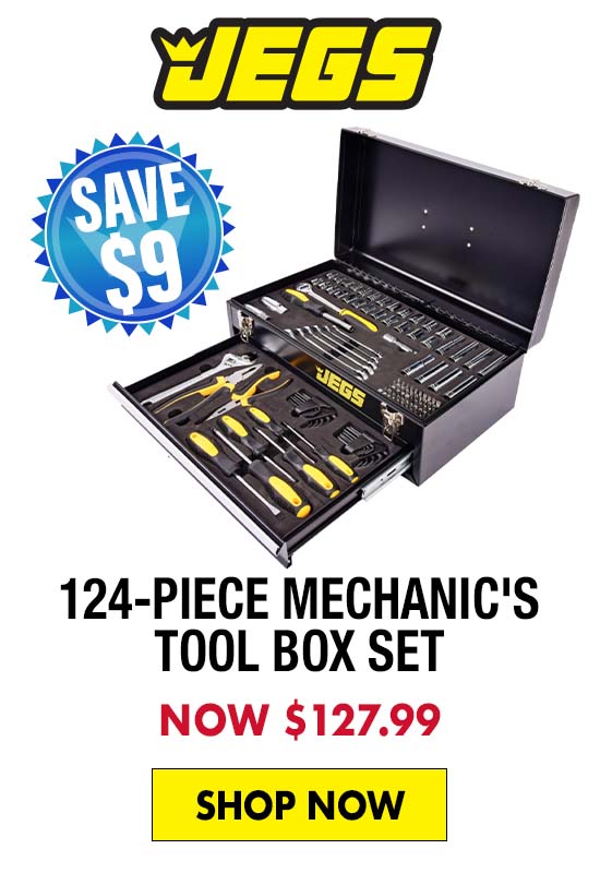 JEGS 124-Piece Mechanic's Tool Box Set - Now $127.99