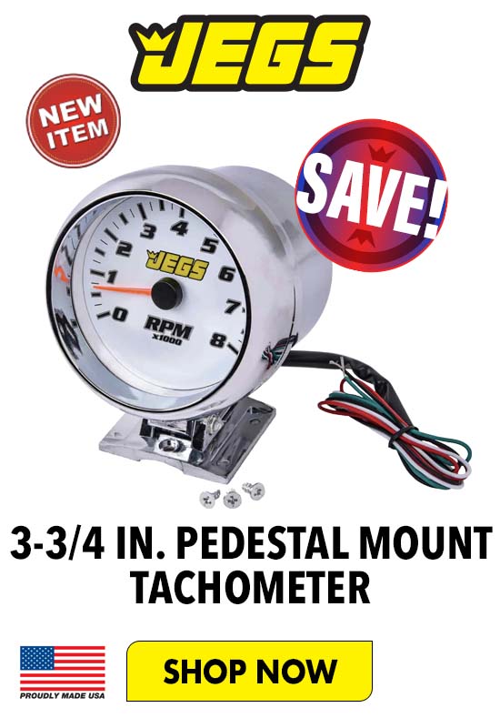  3-34 IN. PEDESTAL MOUNT TACHOMETER FRousLY MADE USA 