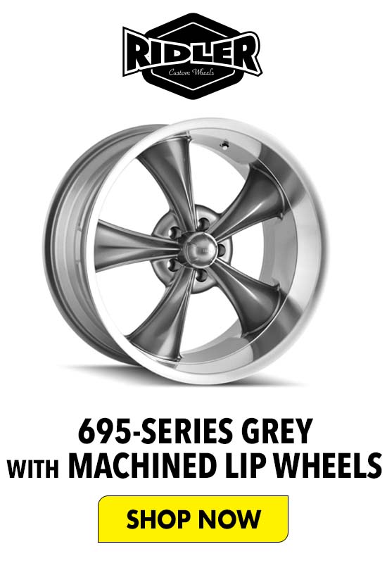  Ridler Custom Wheels 695 Grey W/MACHINED Lip Wheel