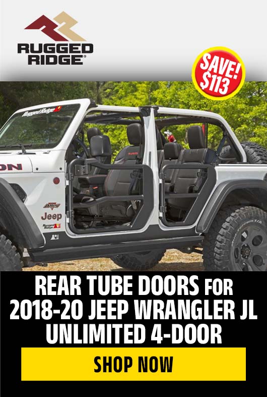 Rear Tube Doors for 2018-2020 Jeep Wrangler JL Unlimited 4-Door