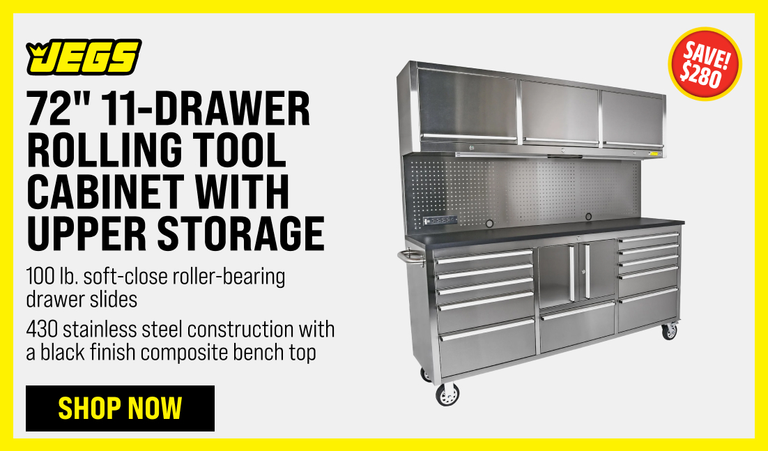 72" 11-Drawer Rolling Tool Cabinet with Upper Storage