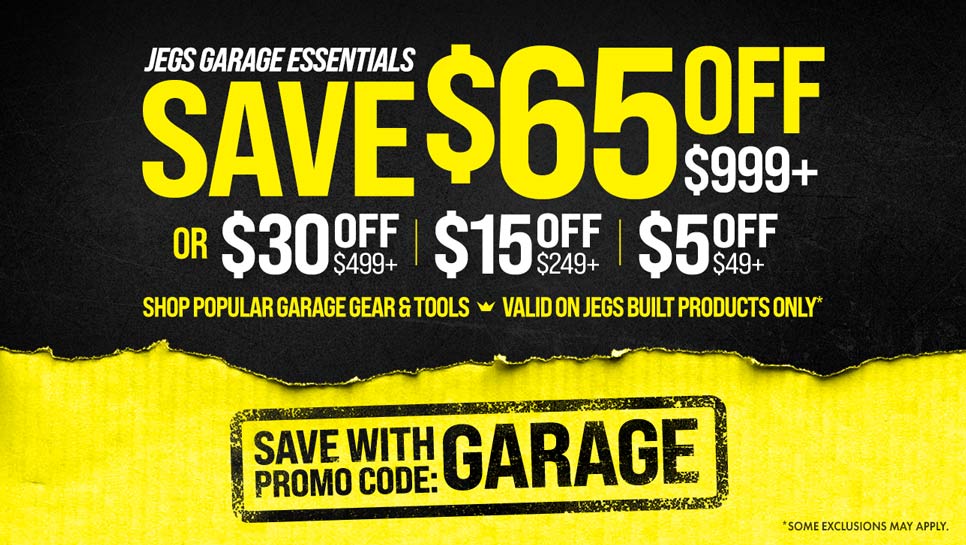 Garage Essentials From JEGS - Save Up To $65 Off