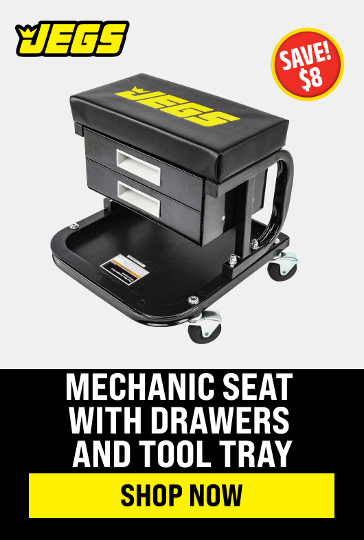 Mechanic Seat with Drawers and Tool Tray
