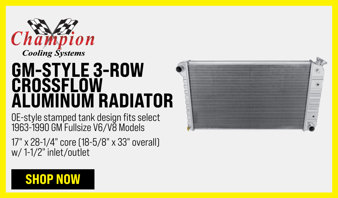 GM-style 3-Row Crossflow Aluminum Radiator