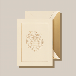 Peace on Earth Globe Holiday Greeting Card