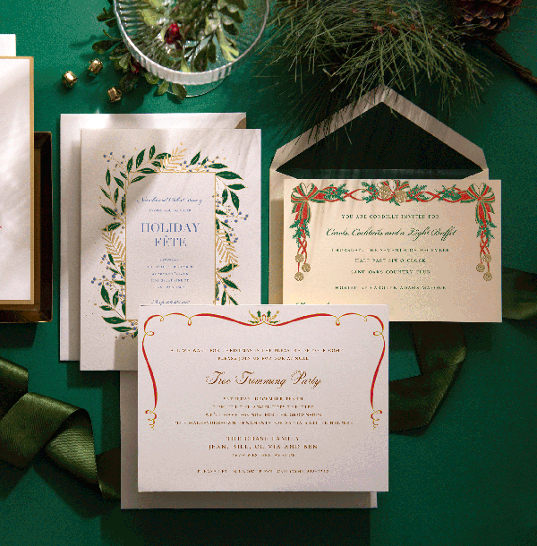 Classic Garland Holiday Party Invitation