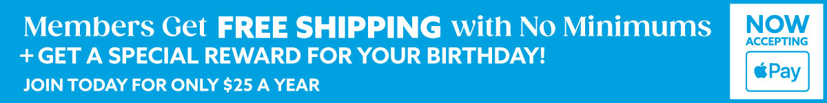 Members get Free Shipping with No Minimums