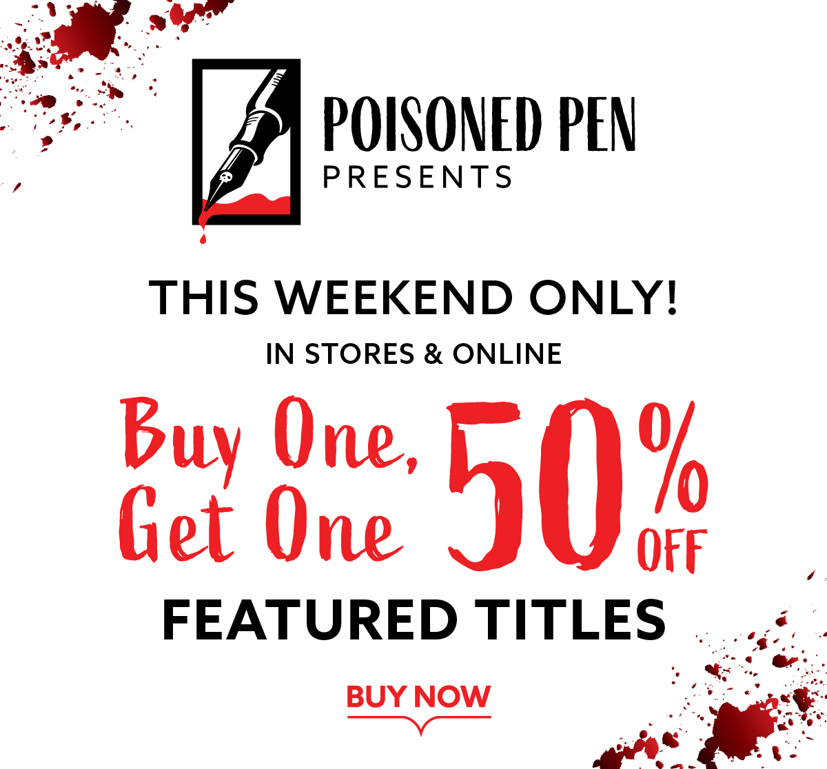 Buy 1, Get 1 50% Off on featured titles of Poisoned Pen Press
