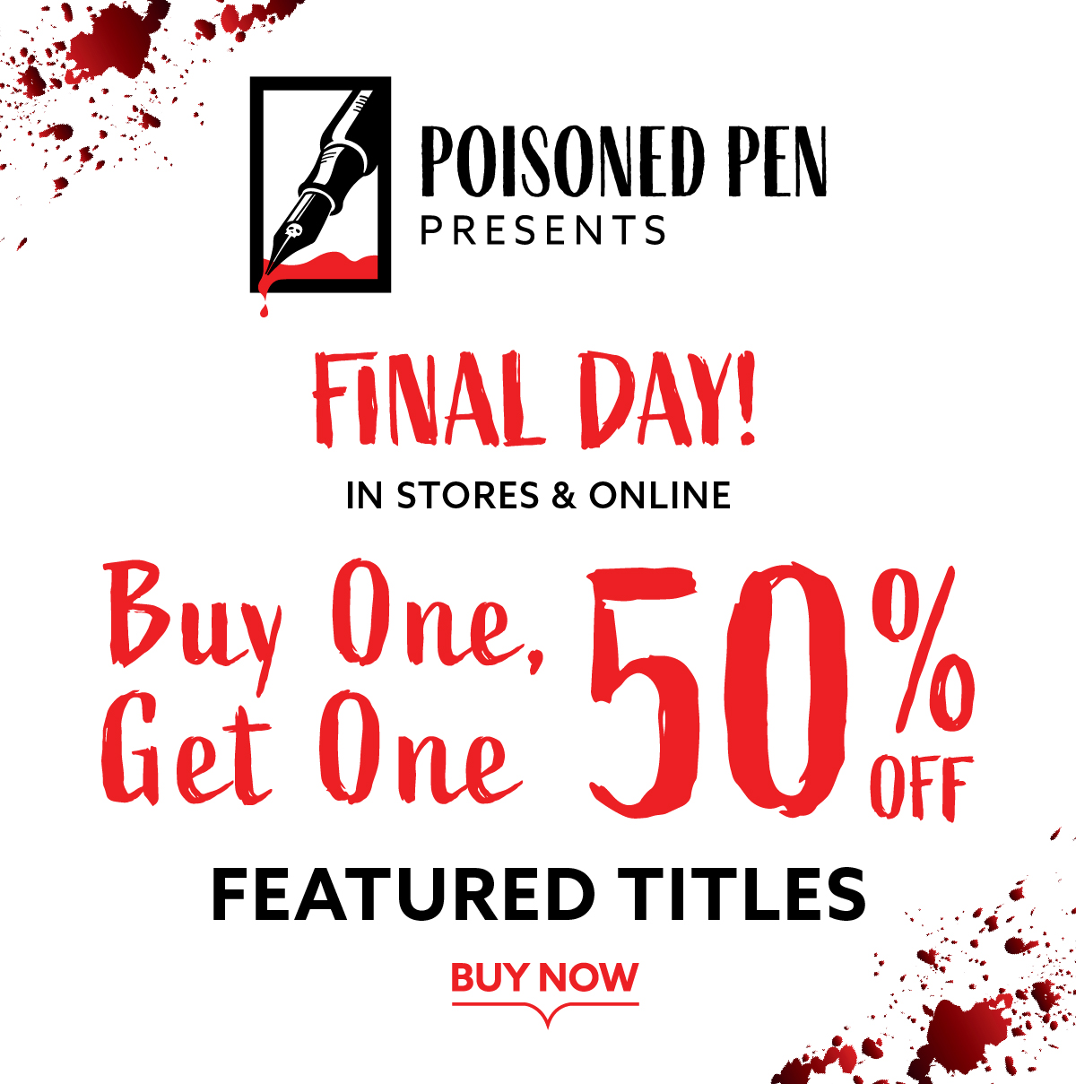 Buy 1, Get 1 50% Off on featured titles of Poisoned Pen Press
