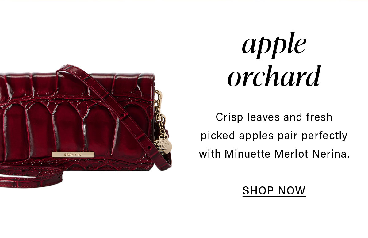 apple orchard Crisp leaves and fresh picked apples fair perfectly with Minuette Merlot Nerina. SHOP NOW