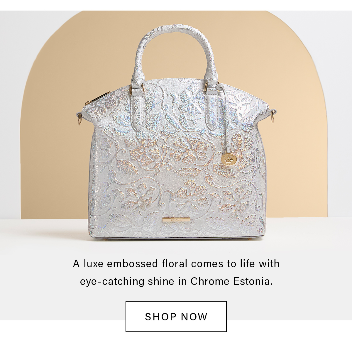 feminine florals A luxe embossed floral comes to life with eye-catching shine in Chrome Estonia. SHOP NOW