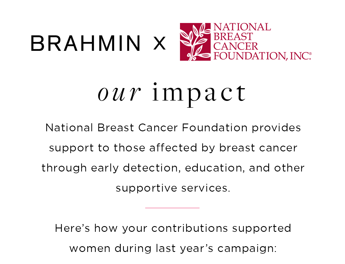 Brahmin Handbags - Shop For A Cause. In honor of Breast Cancer Awareness  Month, a portion of proceeds from our Primrose Melbourne collection will  benefit National Breast Cancer Foundation, Inc.® now through