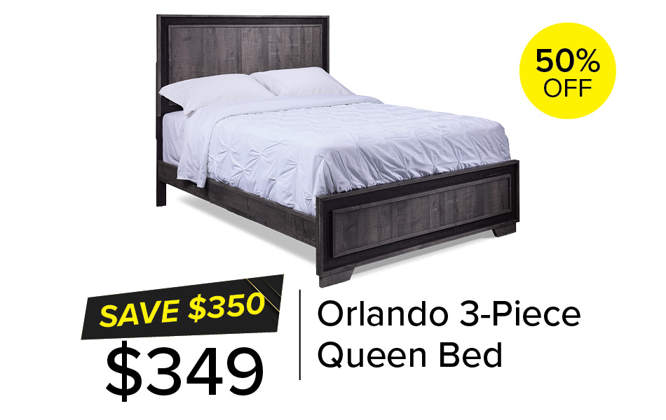 50% off Orlando 3-Piece Queen Bed