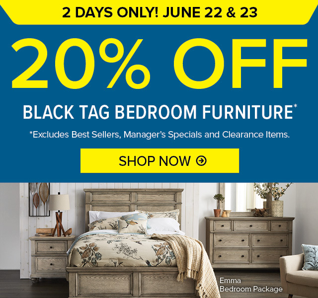 20% Off Black Tag Bedroom Furniture
