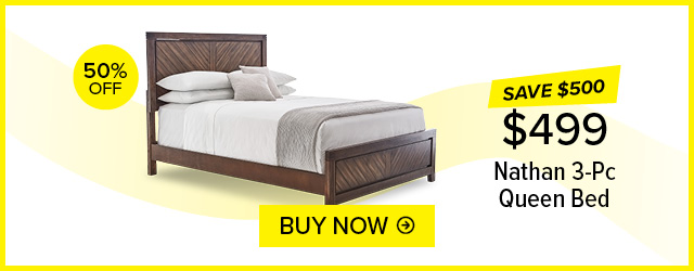 50% off Nathan 3-Piece Queen Bed