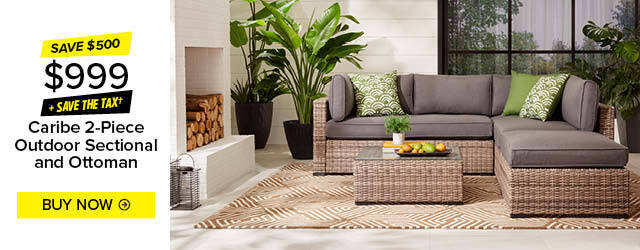 Caribe 2-Piece Outdoor Sectional and Ottoman