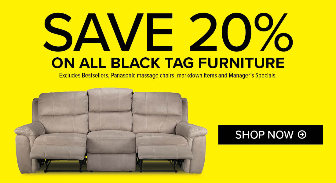 Save 20% On All Black Tag Furniture