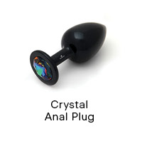 Rosebuds Lightweight Aluminum Swarovski Crystal Anal Plug Black Crystal Anal Plug 