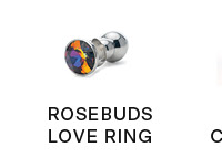 Rosebuds Love Ring Stainless Jeweled Anal Plug ROSEBUDS LOVE RING C 