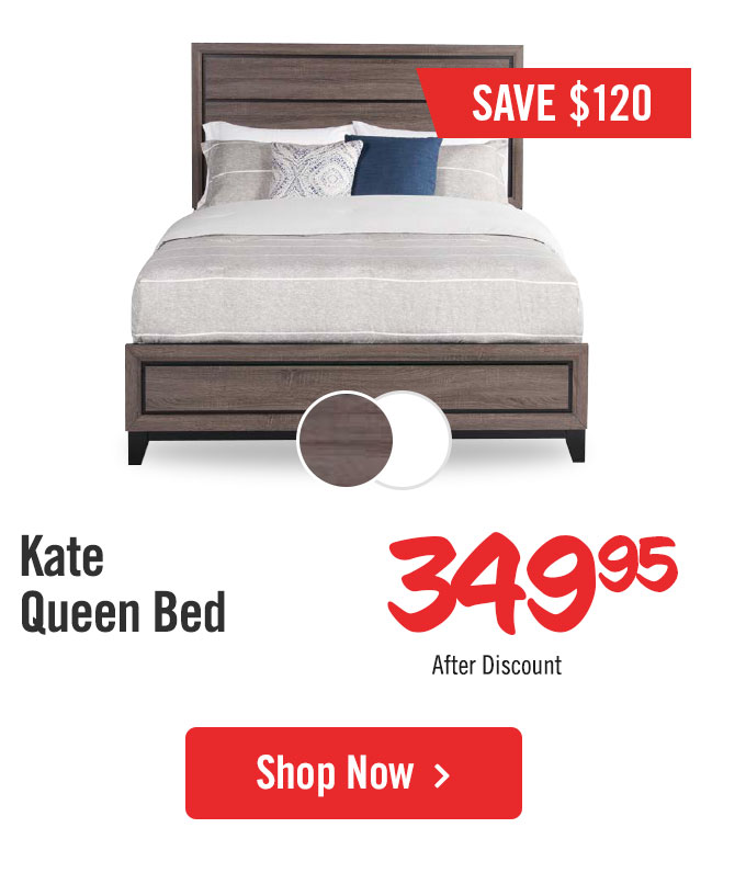 Kate Queen Bed - Grey