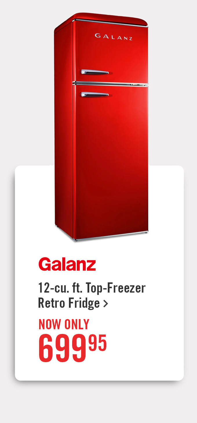 12 cubic foot top-freezer retro fridge.