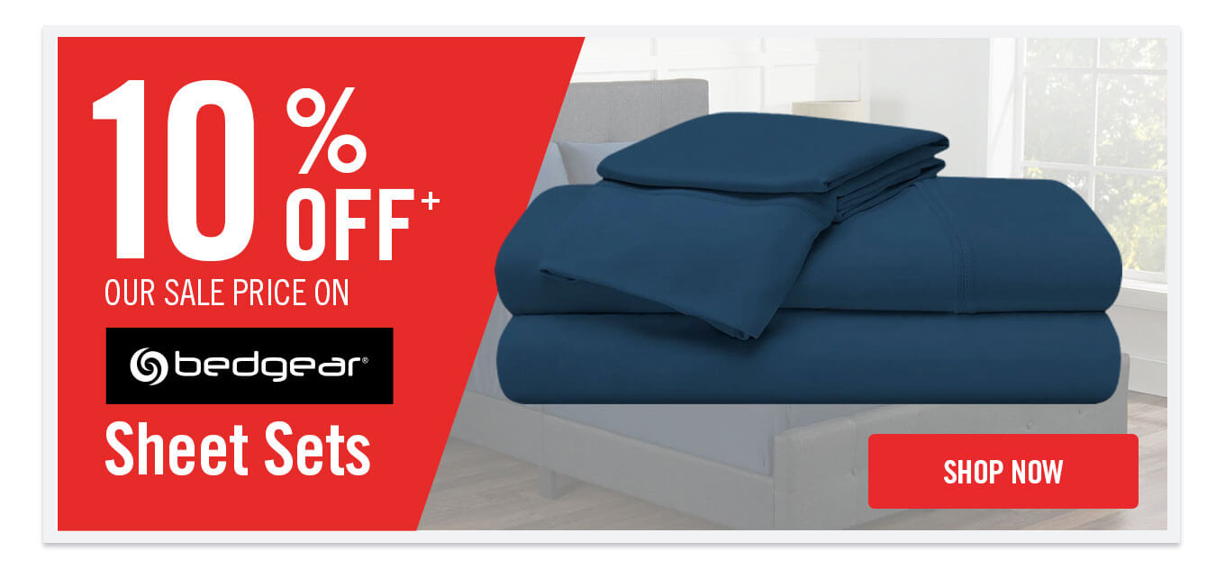 10% off our sale price on Bedgear sheet sets.